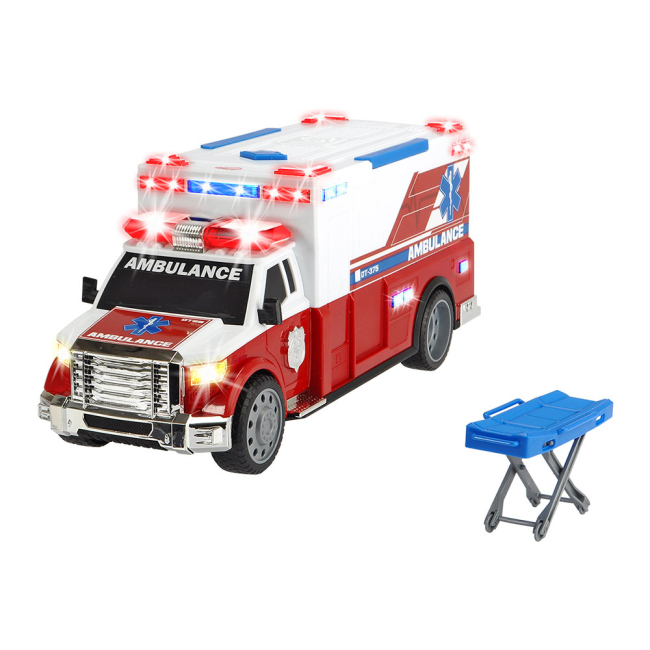 Транспорт и спецтехника - Машинка Dickie toys Action Скорая помощь с носилками со светом и звуком (3308381)#2