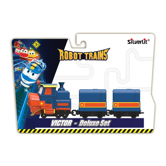 Залізниці та потяги - Набір Silverlit Robot trains Паровозик Віктор із двома вагонами (80179)#3