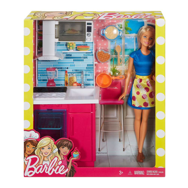 Мебель и домики - Набор мебели Barbie Кухня с куклой (DVX51/DVX54)#4