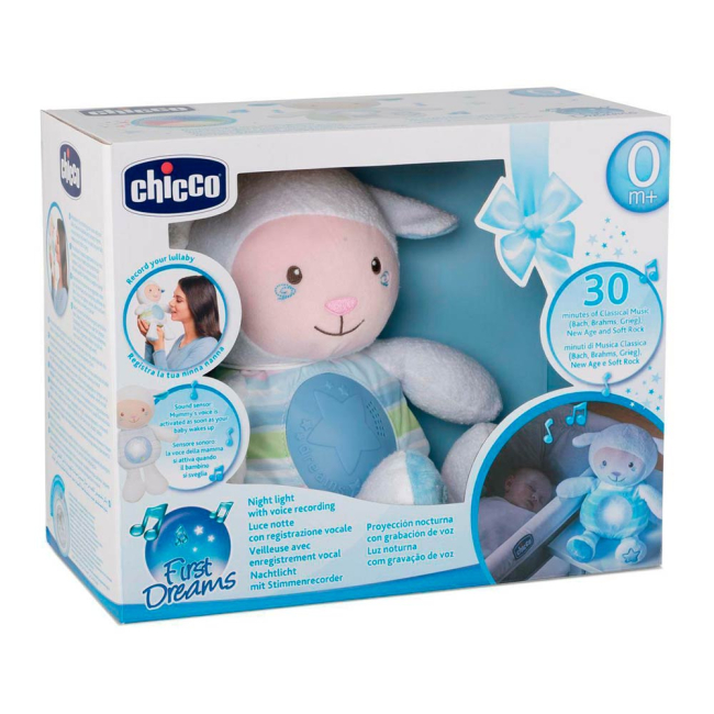 Ночники, проекторы - Музыкальная игрушка Chicco Овечка голубая с световым эффектом (09090.20)#2