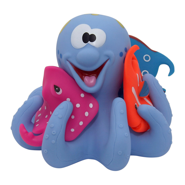 Игрушки для ванны - Набор Baby Team Подводный мир Осьминог синий (9005/9005-3)#2