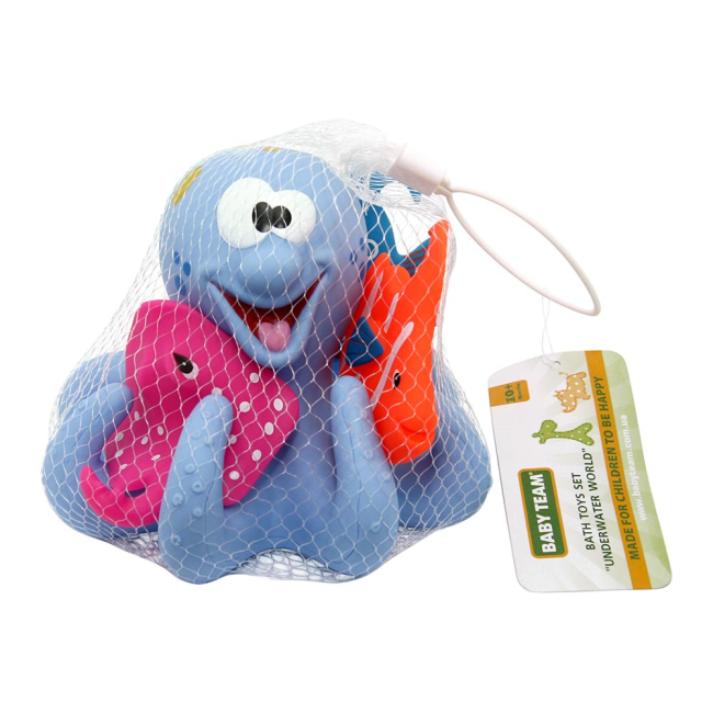 Игрушки для ванны - Набор Baby Team Подводный мир Осьминог синий (9005/9005-3)#3
