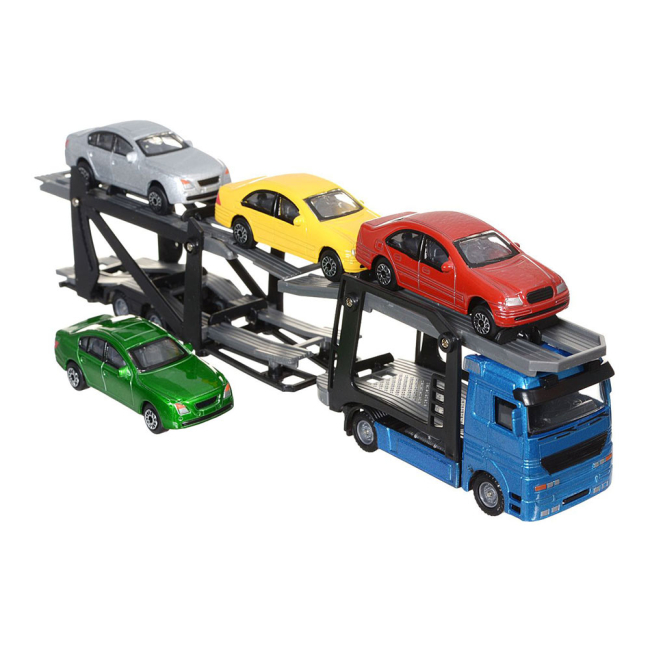 Автотранспортер Dickie Toys Синій тягач з 4 машинками 28 см (3745000/3745000-1)#2