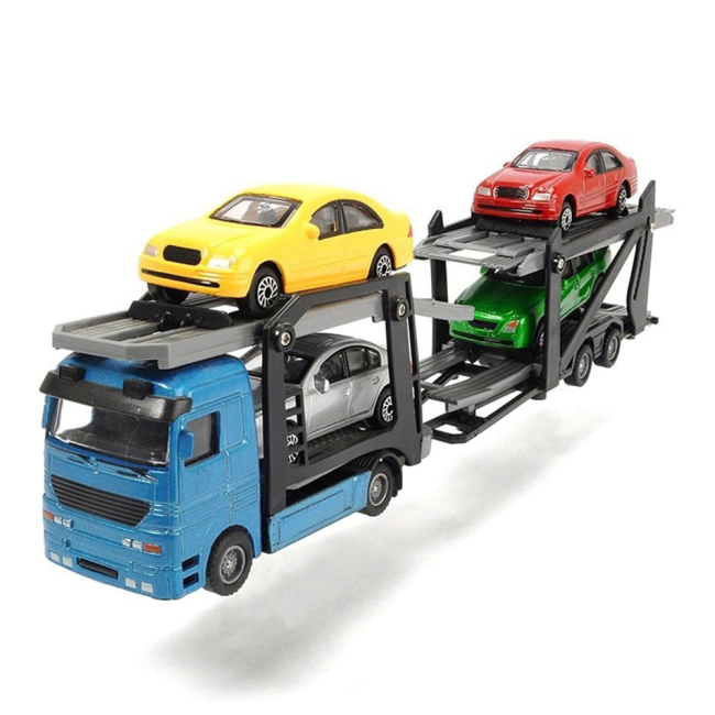 Автотранспортер Dickie Toys Синій тягач з 4 машинками 28 см (3745000/3745000-1)#3