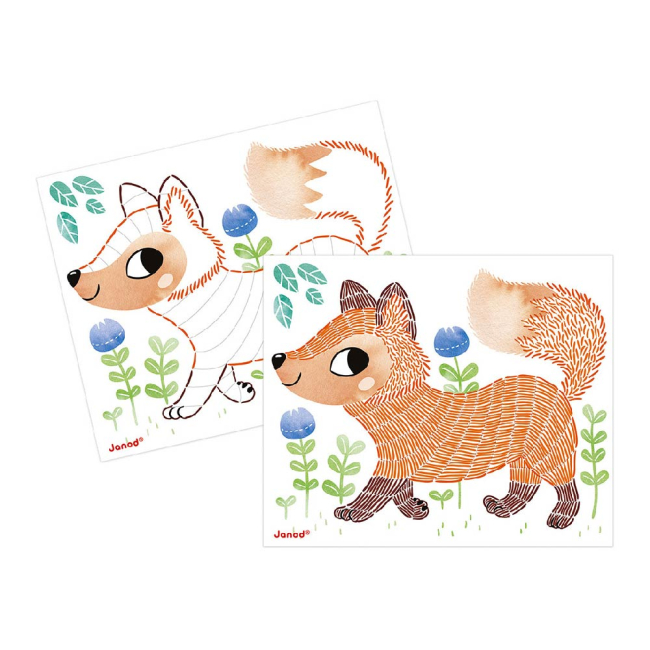 Товары для рисования - Набор для рукоделия Janod Раскраски Животные (J07783)#2