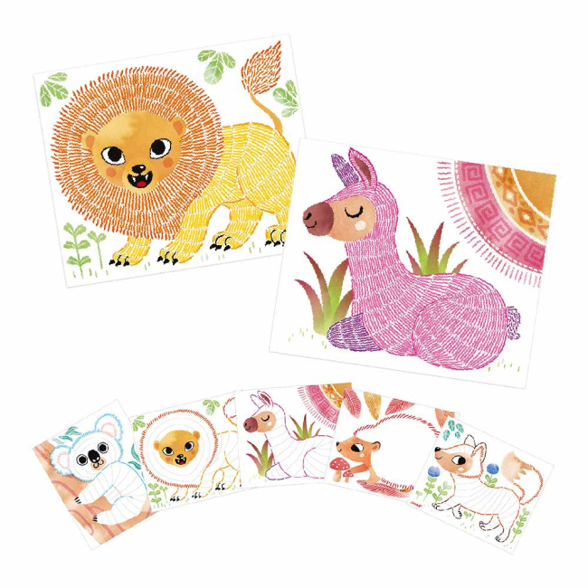 Товары для рисования - Набор для рукоделия Janod Раскраски Животные (J07783)#3