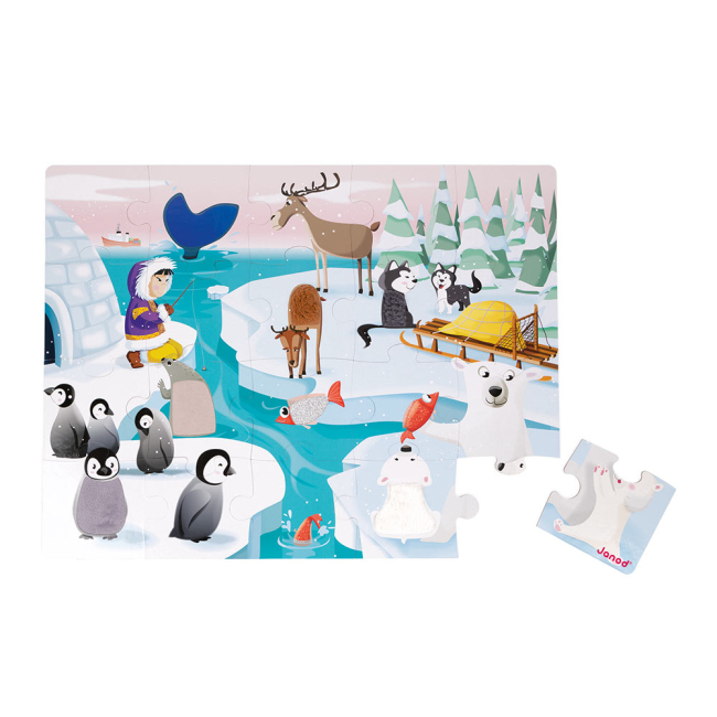 Пазли - Пазл тактильний Janod Життя на льоду 20 елементів (J02773)#3