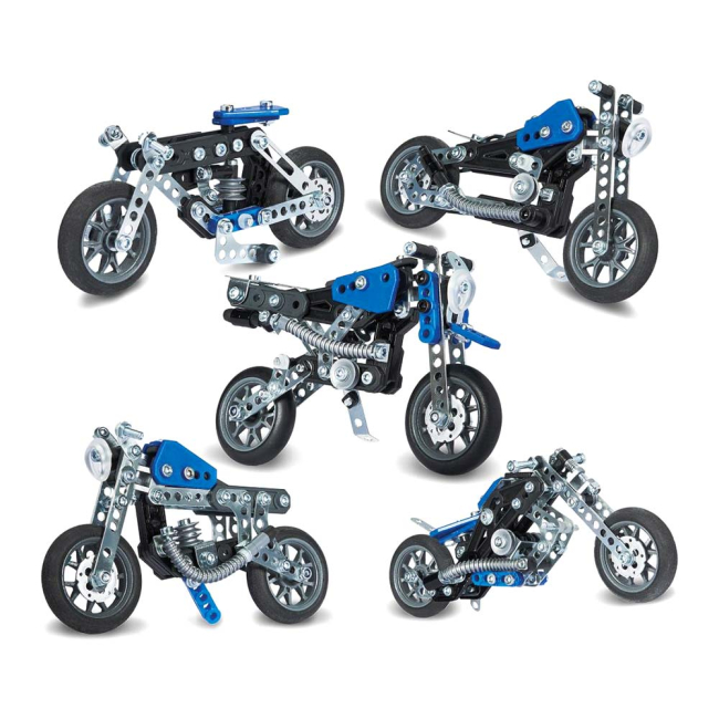 Конструктори з унікальними деталями - Конструктор Meccano Engineering and robotics Мотоцикл 5 у 1 (6036044)#4