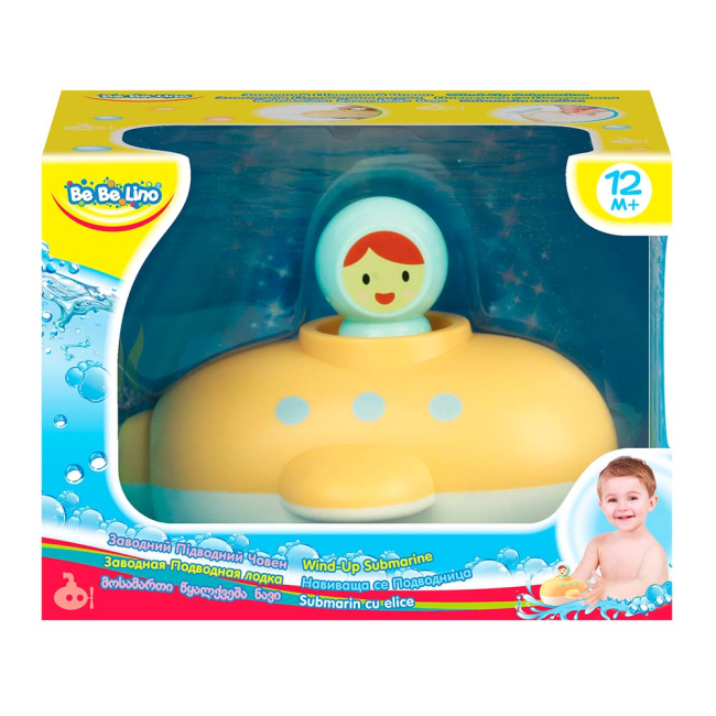 Іграшки для ванни - Іграшка  для ванни Bebelino Заводний підводний човен жовтий (58132)#3