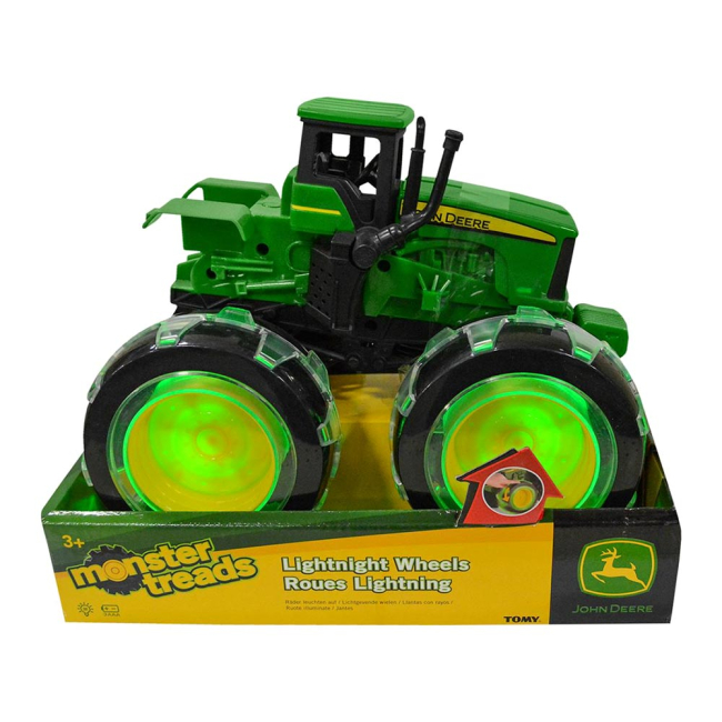Транспорт и спецтехника - Машинка Tomy John Deere Monster treads Трактор со светящимися колесами (46434B)#4