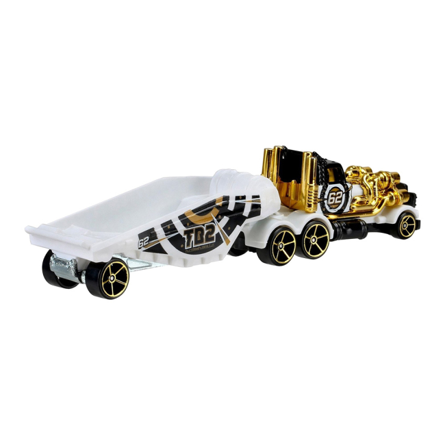 Транспорт і спецтехніка - Вантажівка-трейлер Hot wheels Track stars Золотий турбо звір 1:64 (BFM60/CGJ43)#2
