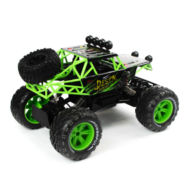 Радиоуправляемые модели - Машинка JP383 Bigfoot Monster-destroyer зеленая с Тирексом 1:10 радиоуправляемая (689-350-1)#4