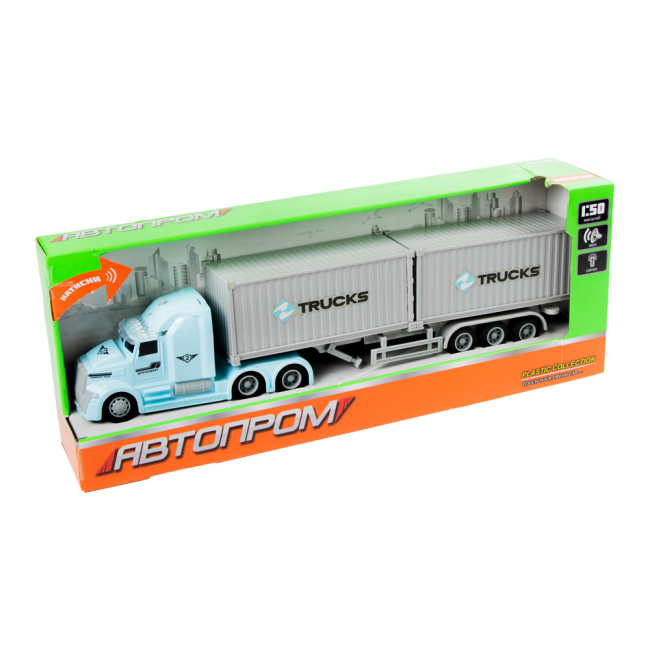Транспорт и спецтехника - Машинка Автопром Грузовик серый 1:50 (7926A) (7926B)#2