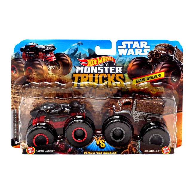 Автомоделі - Ігровий набір Hot Wheels Monster trucks Demo doubles Дарт Вейдер і Чубакка 1:64 (FYJ64/GBT67)#4