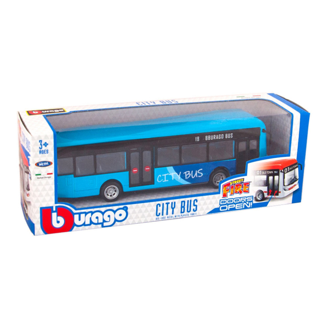 Транспорт и спецтехника - Автомодель Bburago City bus Синий автобус (18-32102)#2