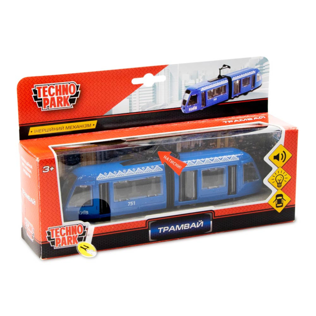 Транспорт и спецтехника - Машинка Techno park Киевский трамвай инерционная (SB-17-51-WB (IC)) (SB-17-51-WB(IC))#2