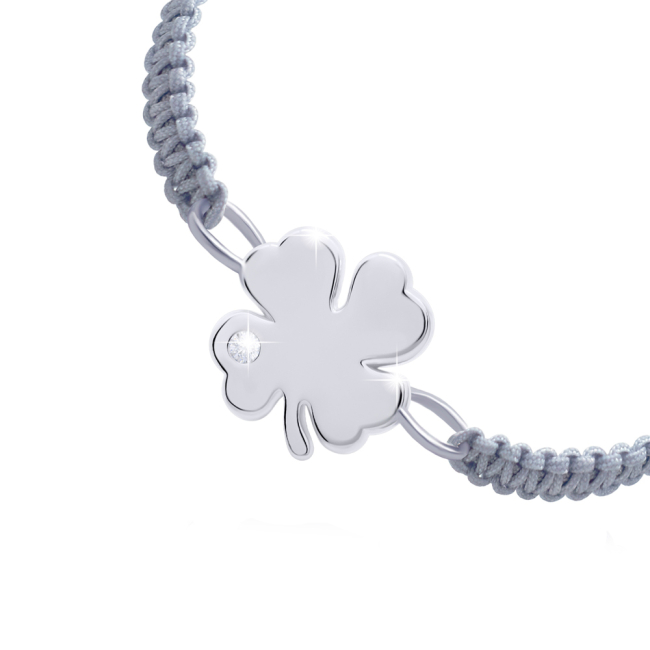 Ювелірні прикраси - Браслет UmaUmi Сріблястий із великим чотирилисником (3807199383849)#2