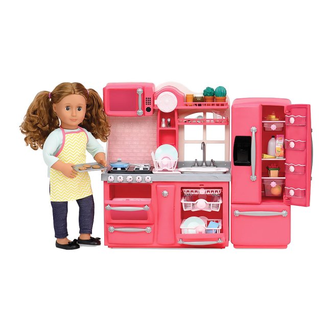 Меблі та будиночки - Ігровий набір Our Generation Кухня для гурманів рожева (BD37365Z)#4