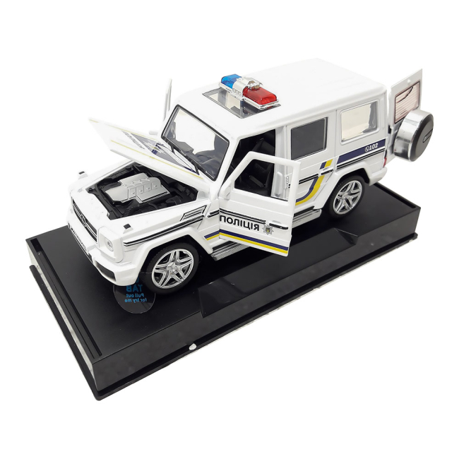Транспорт и спецтехника - Автомодель Автопром Mercedes benz G65 Полиция 1:32 металлическая с эффектами (7844-4)#2