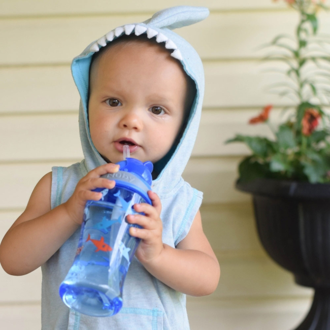 Товары по уходу - Поильник Nuby Tritan Flip-it с трубочкой голубой 360 мл (1288-1)#2