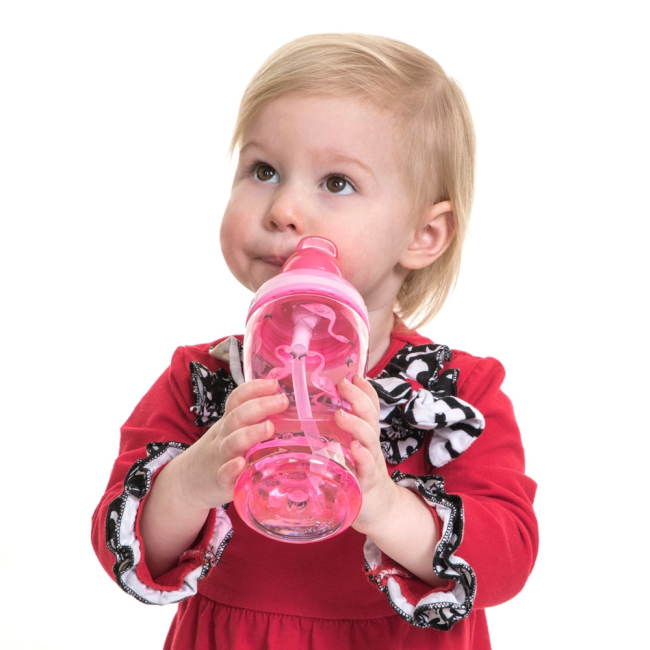 Товары по уходу - Поильник Nuby Tritan Flip-it с трубочкой розовый 360 мл (1288-2)#3