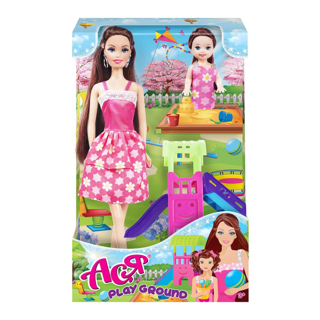 Куклы - Игровой набор Ася Детская площадка Брюнетка 28 см (35141)#3