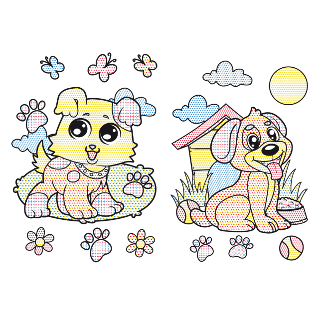 Товары для рисования - Большие водяные раскраски Crystal Book Щенки (9789669870292)#2