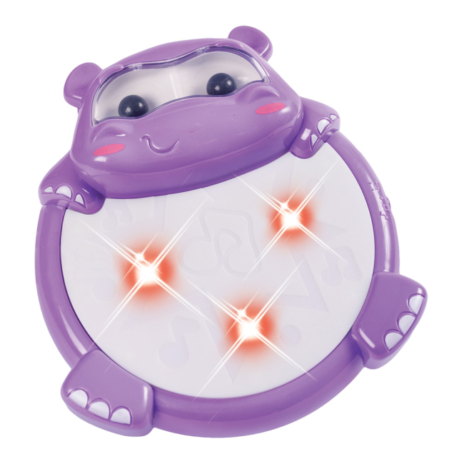 Розвивальні іграшки - Дитячий барабан Bebelino Бегемотик зі світловим ефектом (58156)#2