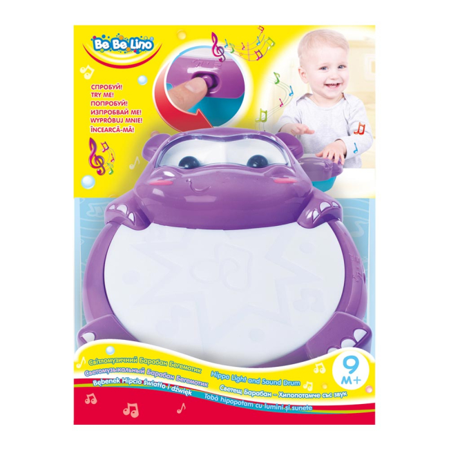 Розвивальні іграшки - Дитячий барабан Bebelino Бегемотик зі світловим ефектом (58156)#4