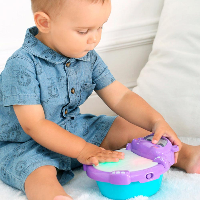 Розвивальні іграшки - Дитячий барабан Bebelino Бегемотик зі світловим ефектом (58156)#5