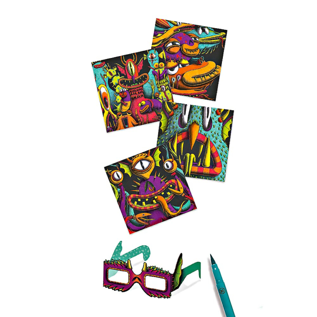 Товари для малювання - Набір для творчості DJECO Веселі монстри 3D ефект (DJ08651)#2