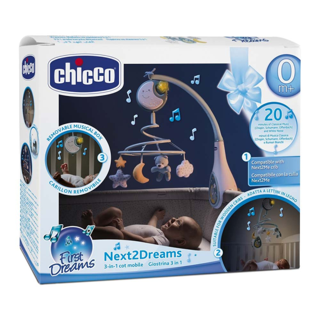 Подвески, мобили - Мобайл Chicco Next2Dreams 3 в 1 голубой с эффектами (8058664089772)#2