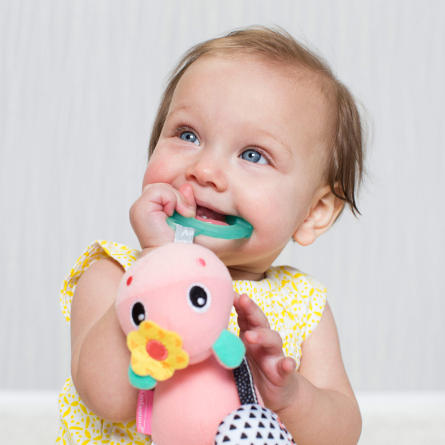 Підвіски, мобілі - Підвіска-брязкальце Infantino Shake and pull Бегемотик (216185I)#3