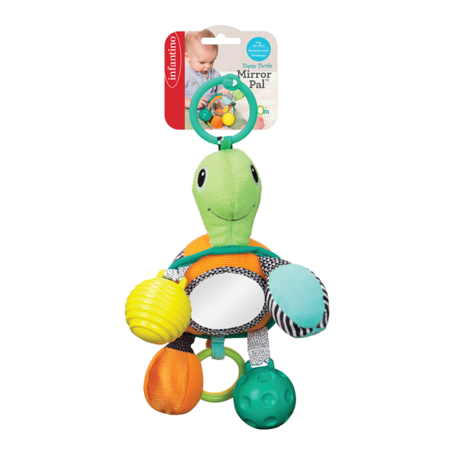 Підвіски, мобілі - Підвіска-брязкальце Infantino Черепашка із дзеркальцем (216322I)#2