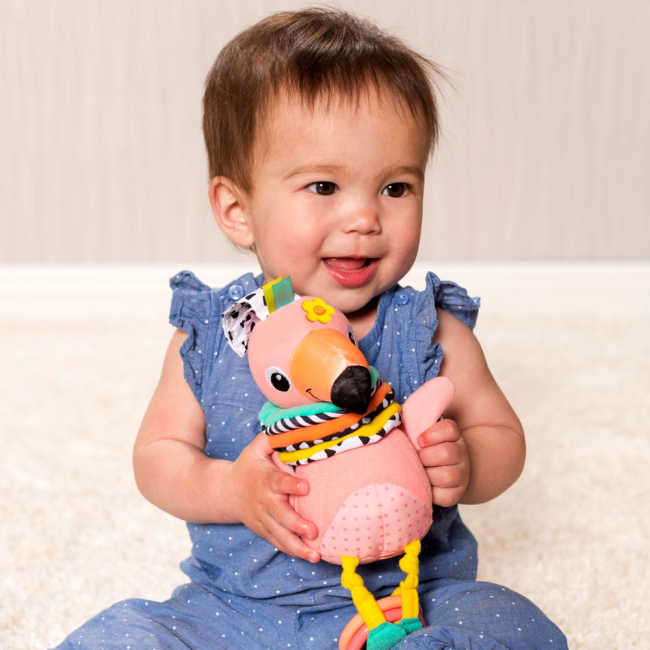 Підвіски, мобілі - М'яка іграшка Infantino Hug and tug Фламінго музична (216246I)#3