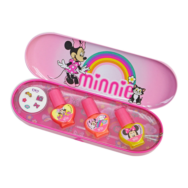 Косметика - Набор лаков для ногтей Markwins Minnie Улыбнись металлический футляр (1599039E)#2