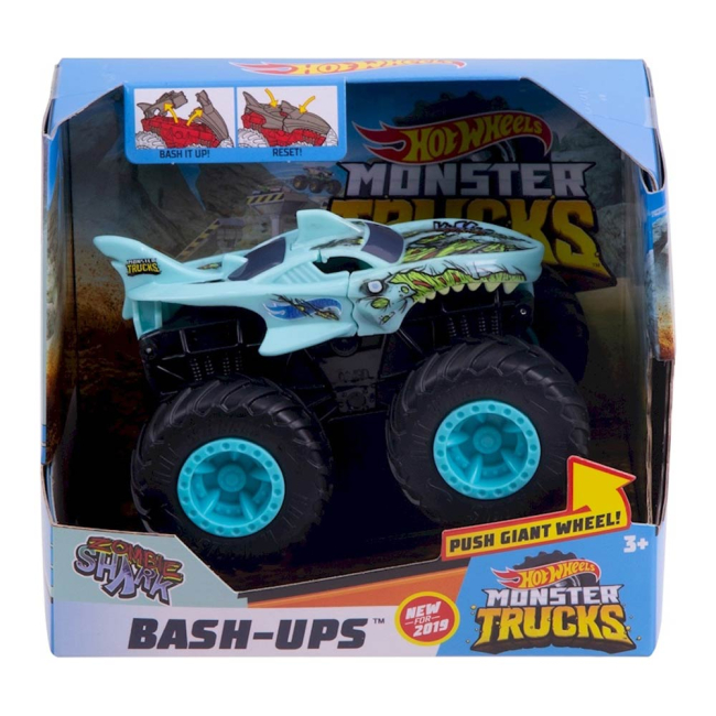 Автомодели - Машинка Hot Wheels Monster trucks Мощный удар Зомби-акула 1:43 (GCF94/GDR85)#3