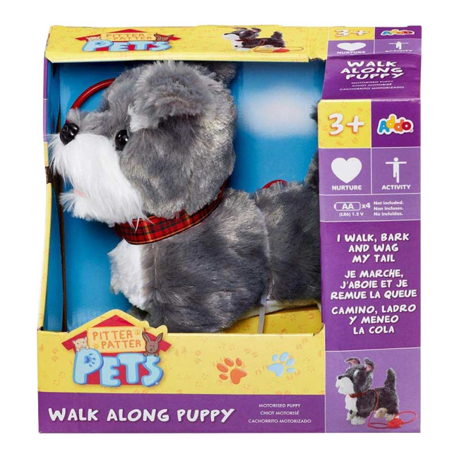 М'які тварини - М'яка іграшка Addo Pitter patter pets Прогулянка разом Цуценя тер'єра на дистанційному керуванні (315-11120-B)#3