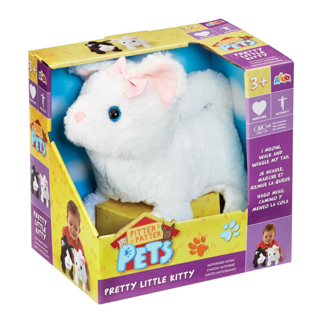 Мягкие животные - Интерактивная игрушка Addo Pitter patter pets Котенок белый (315-11124-B/2)#3