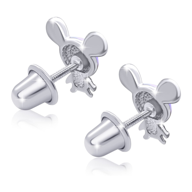 Ювелірні прикраси - Сережки UmaUmi Мишка фіолетова (7831166372266)#2