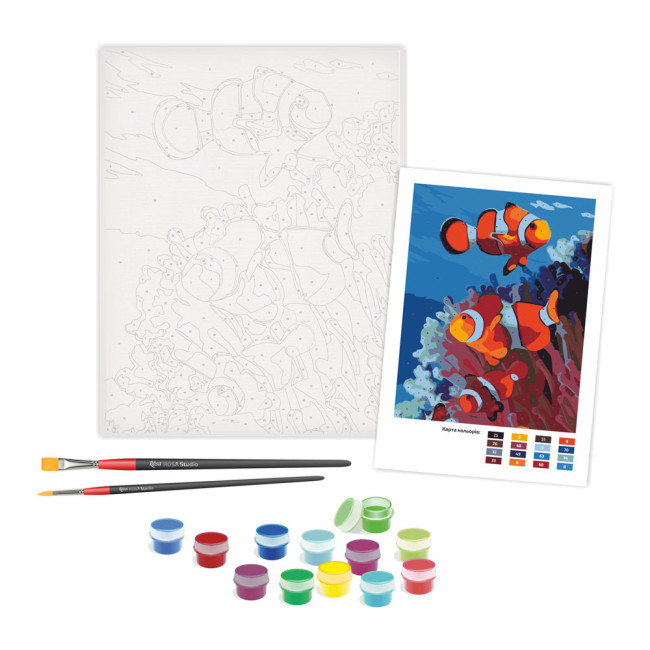 Товары для рисования - Набор для рисования Rosa Рыбки в кораллах живопись по номерам (N00013248)#2