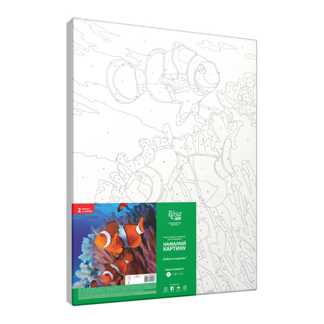 Товары для рисования - Набор для рисования Rosa Рыбки в кораллах живопись по номерам (N00013248)#3