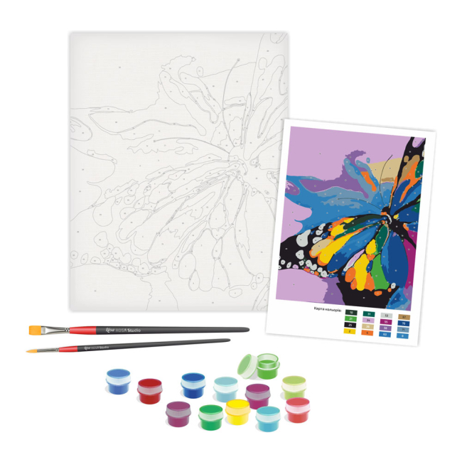 Товари для малювання - Набір для малювання Rosa Яскравий метелик живопис за номерами (N00013206)#3