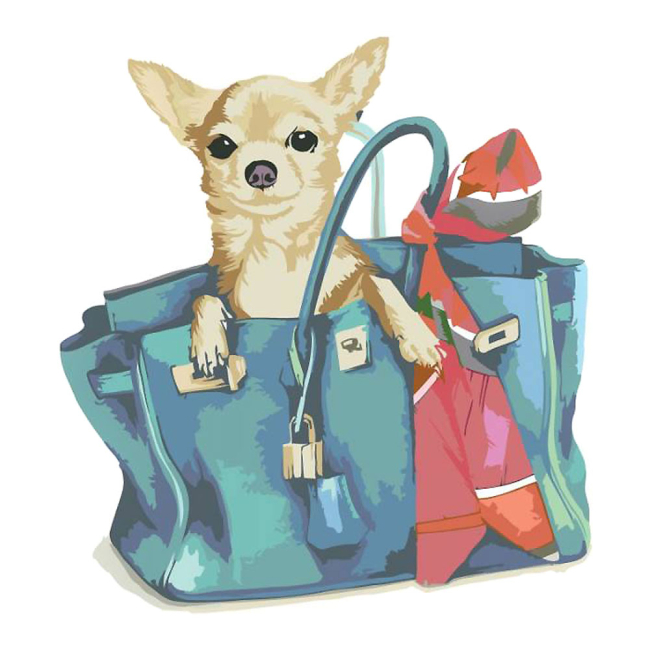 Товари для малювання - Набір для малювання Rosa Собачка в жіночій сумці живопис за номерами (N00013224)#2