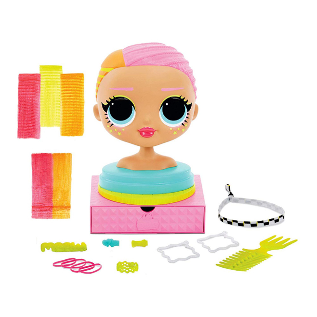 Ляльки - Набір-сюрприз LOL Surprise OMG Styling head Леді Неон (565963)#2