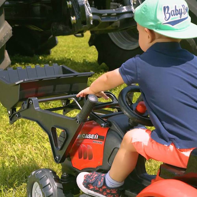Велосипеди - Веломобіль Falk Трактор Case IH Maxxum з причепом і ковшем червоний (961AM)#3