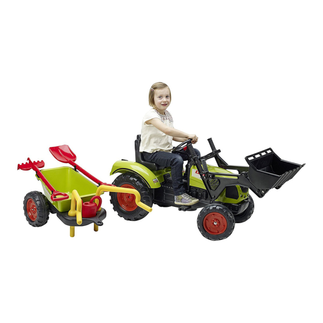 Велосипеди - Веломобіль Falk Трактор Claas Arion із причепом і ковшем зелений (1041RM)#2