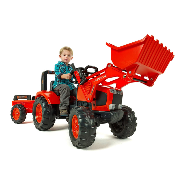 Велосипеди - Веломобіль Falk Трактор Kubota із причепом і ковшем червоний (2060AM)#2