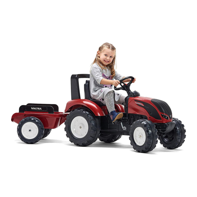Велосипеди - Веломобіль Falk Трактор Valtra S4 з причепом червоний (4000AB)#2