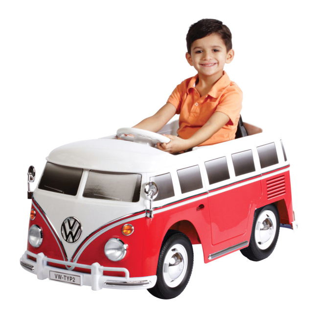 Электромобили - Электромобиль Rollplay Автобус WV Type 2 красный на радиоуправлении 12В (39212)#5